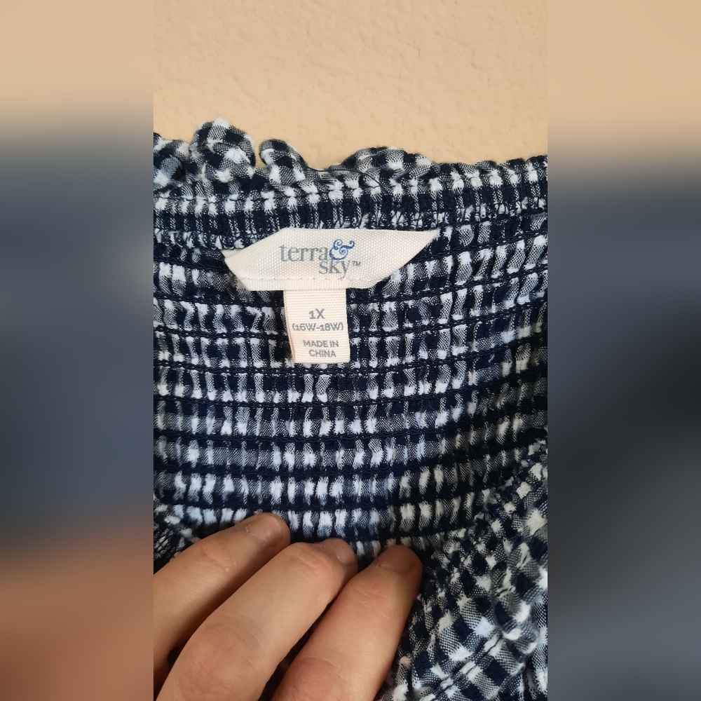 Gingham Ruched Smocked Dress Tiered Sundress - Picture 5 of 7